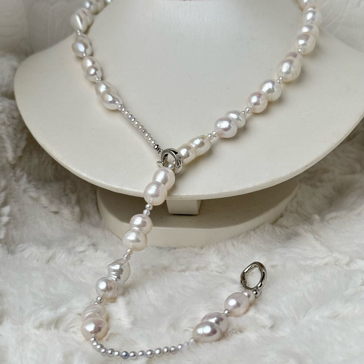 天然無調色 パールネックレスバロックパール ロングネックレス Pearl necklace 天然物拍卖