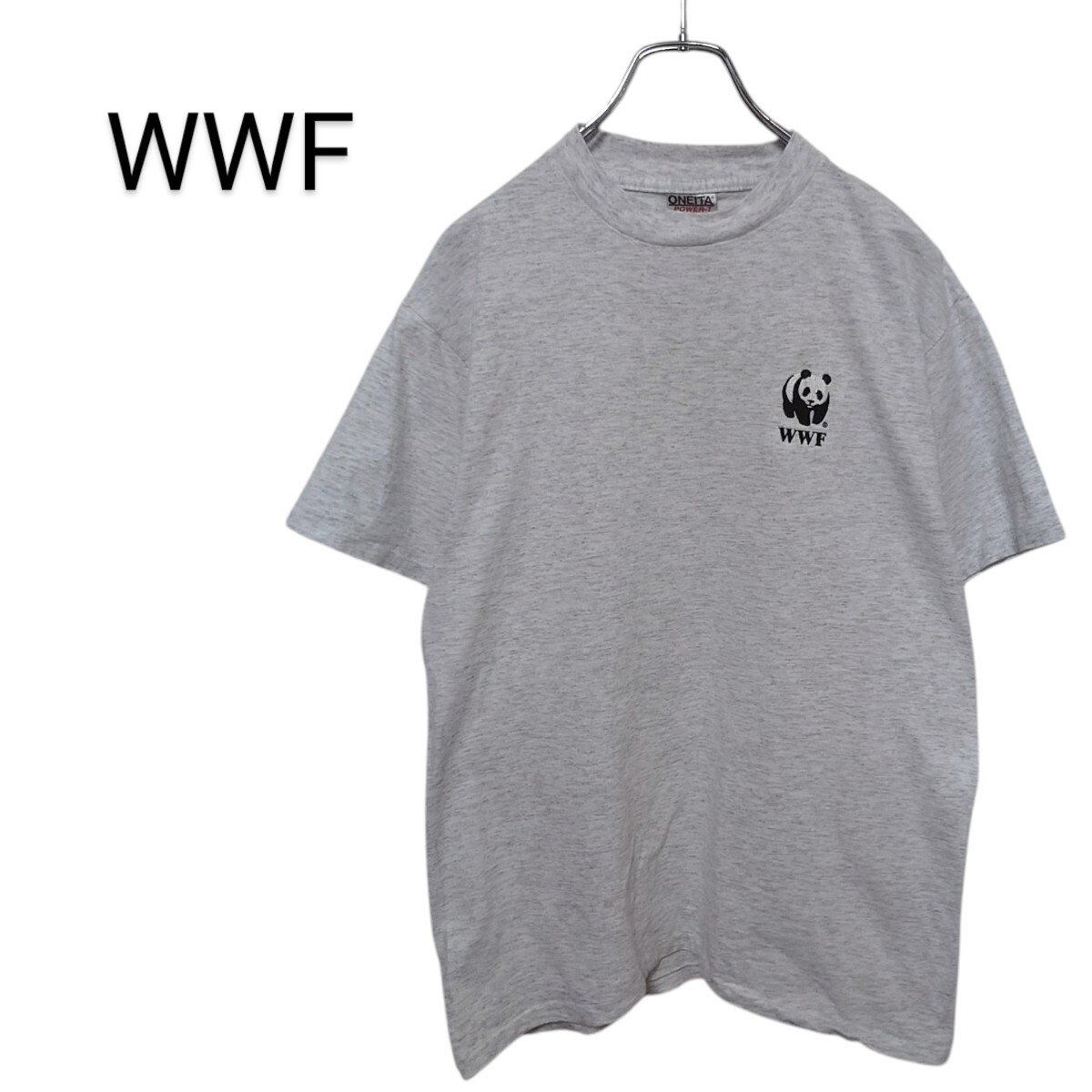 【ONEITA】90s シングルステッチ WWF パンダ Tシャツ A-3600拍卖