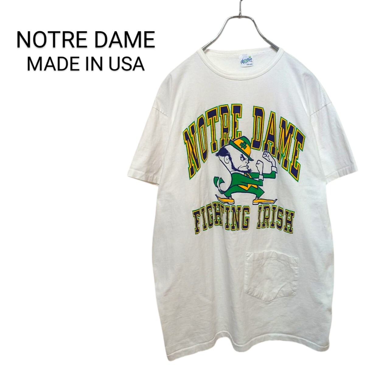 90s USA製 シングルステッチ ノートルダム大学Tシャツ A-3610拍卖