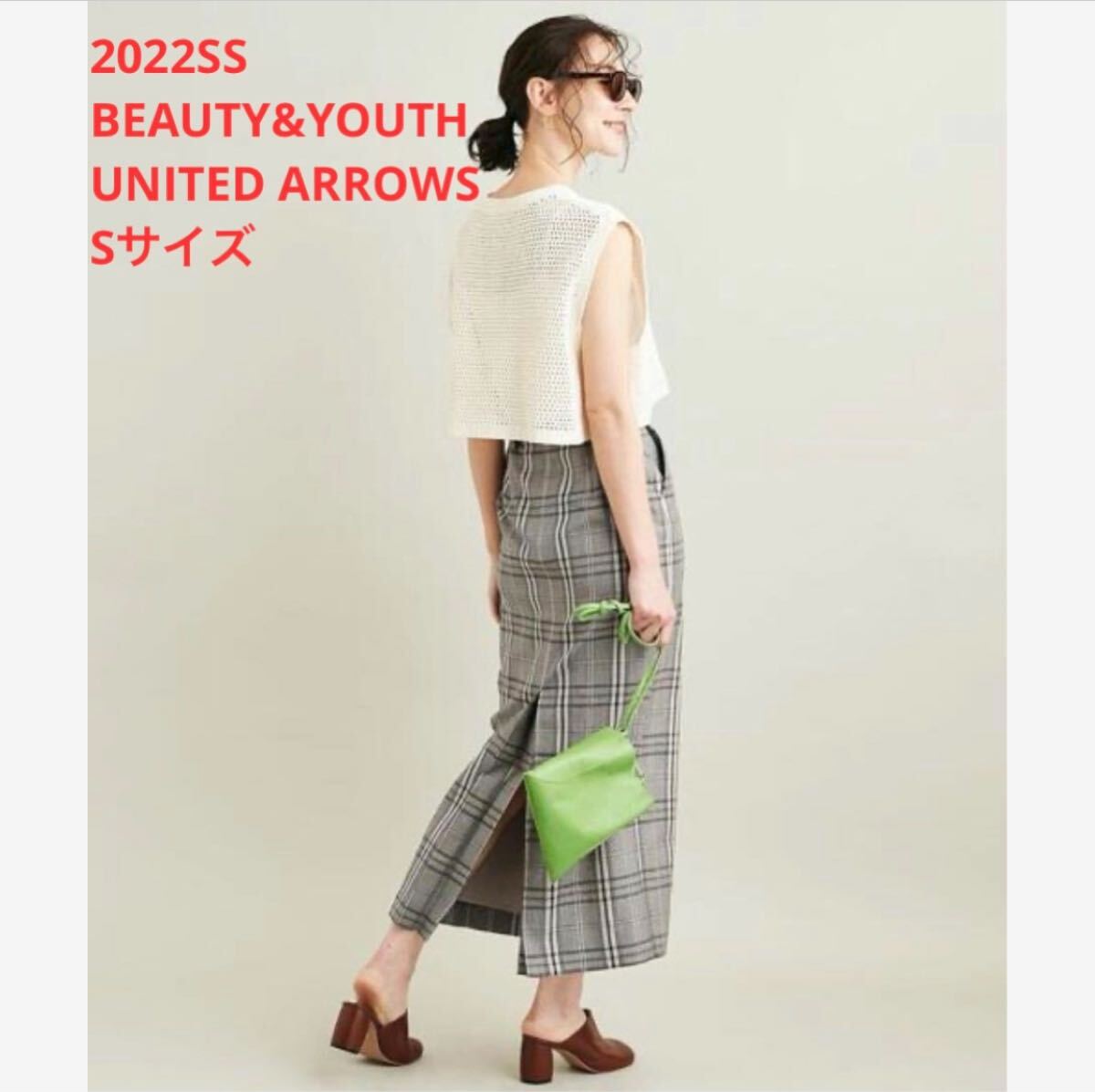 ほぼ新品*BEAUTY&YOUTH UNITED ARROWSチェックスカートⅱ拍卖