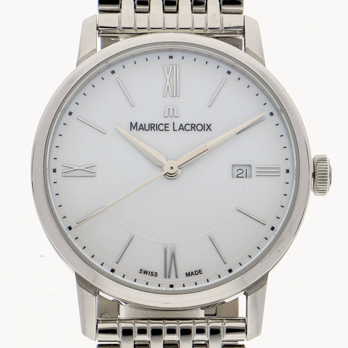 MAURICE LACROIX モーリスラクロア EL1094 エリロスデイト ホワイトダイヤル SS クオーツ レディース【128595】拍卖