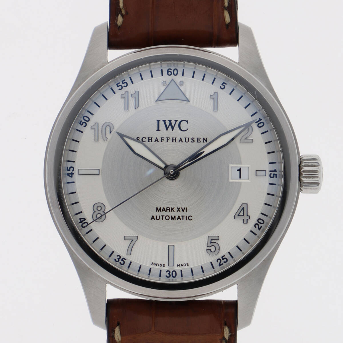 IWC IW325505 pilot watch シルバーダイヤル SS/レザー(クロコ) 自動巻き メンズ【130577】拍卖