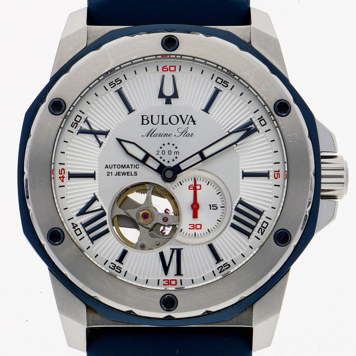 BULOVA ACCUTRON ブローバ・アキュトロン 98A225 シルバーダイヤル SS/ラバー 自動巻き メンズ【128523】拍卖