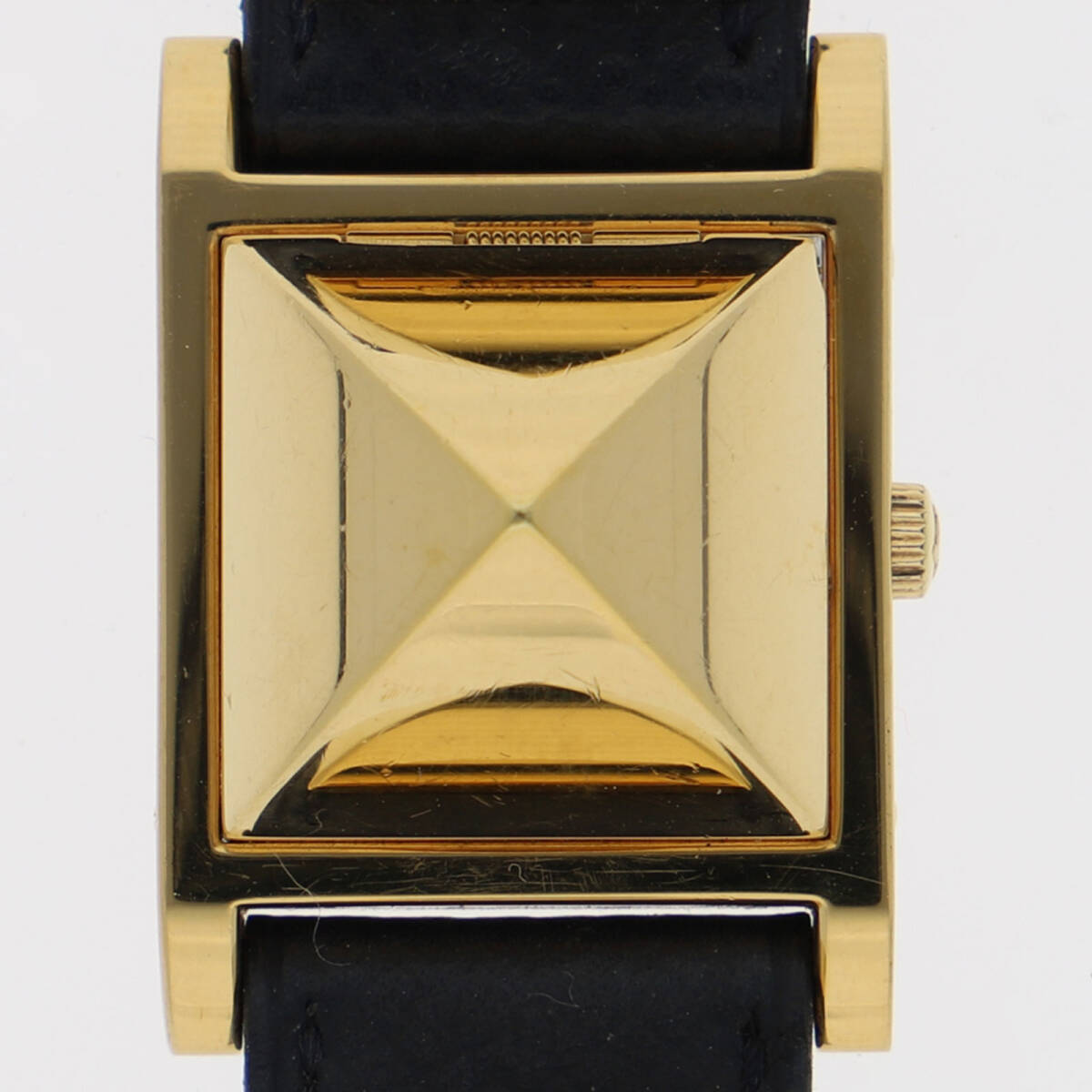 HERMES エルメス メドール ホワイトダイヤル GP/レザー クオーツ レディース【129914】拍卖