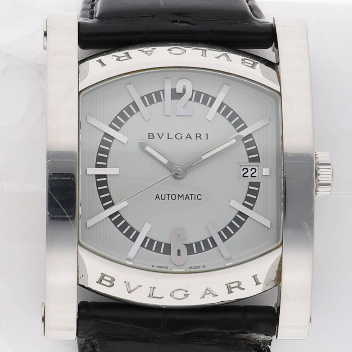 BVLGARI ブルガリ AA48S アショーマ シルバーダイヤル SS/クロコダイル 自動巻き メンズ【126029】拍卖