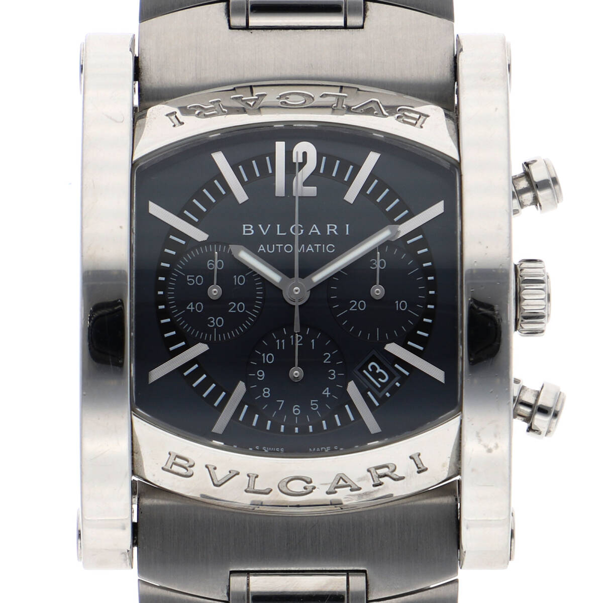 BVLGARI ブルガリ AA44SCH アショーマ クロノ ブルーダイヤル SS 自動巻き メンズ【130154】拍卖
