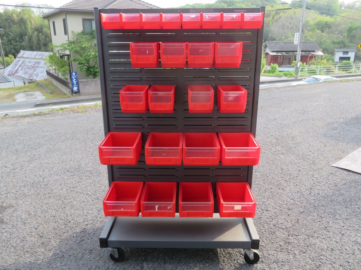 DAIFUKU/ダイフク  両面  コンテナラック  パーツラック   コンテナ付   キャスター付 フレックスパネルシステム拍卖