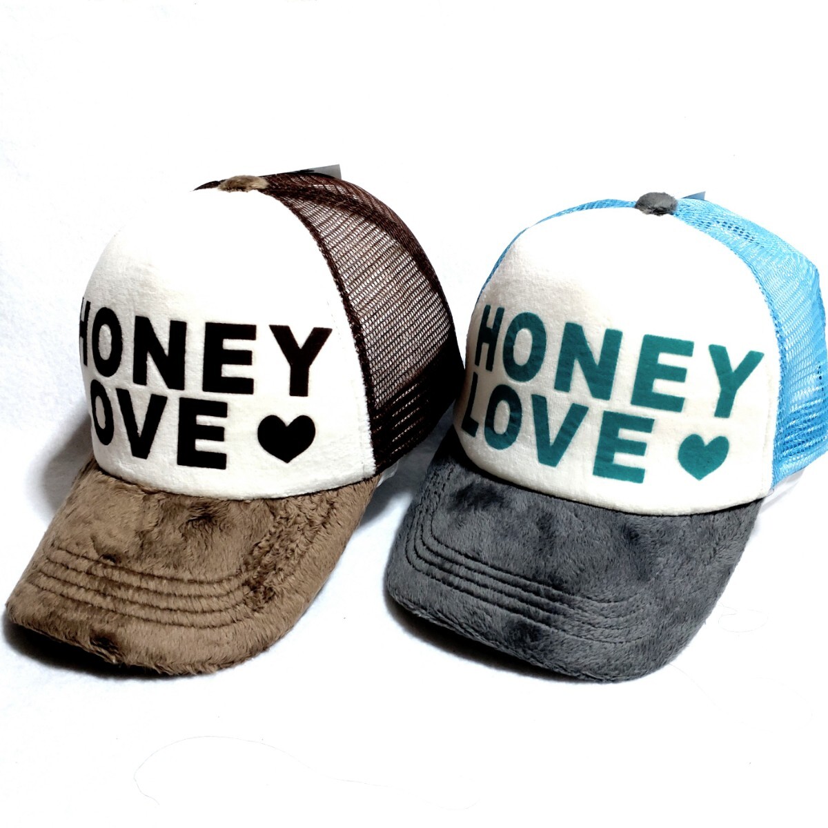 特価/未使用【2点組/サイズ=58cmフリー】ノーブランド/レディス/メッシュ/キャップ/チャ×SAX拍卖