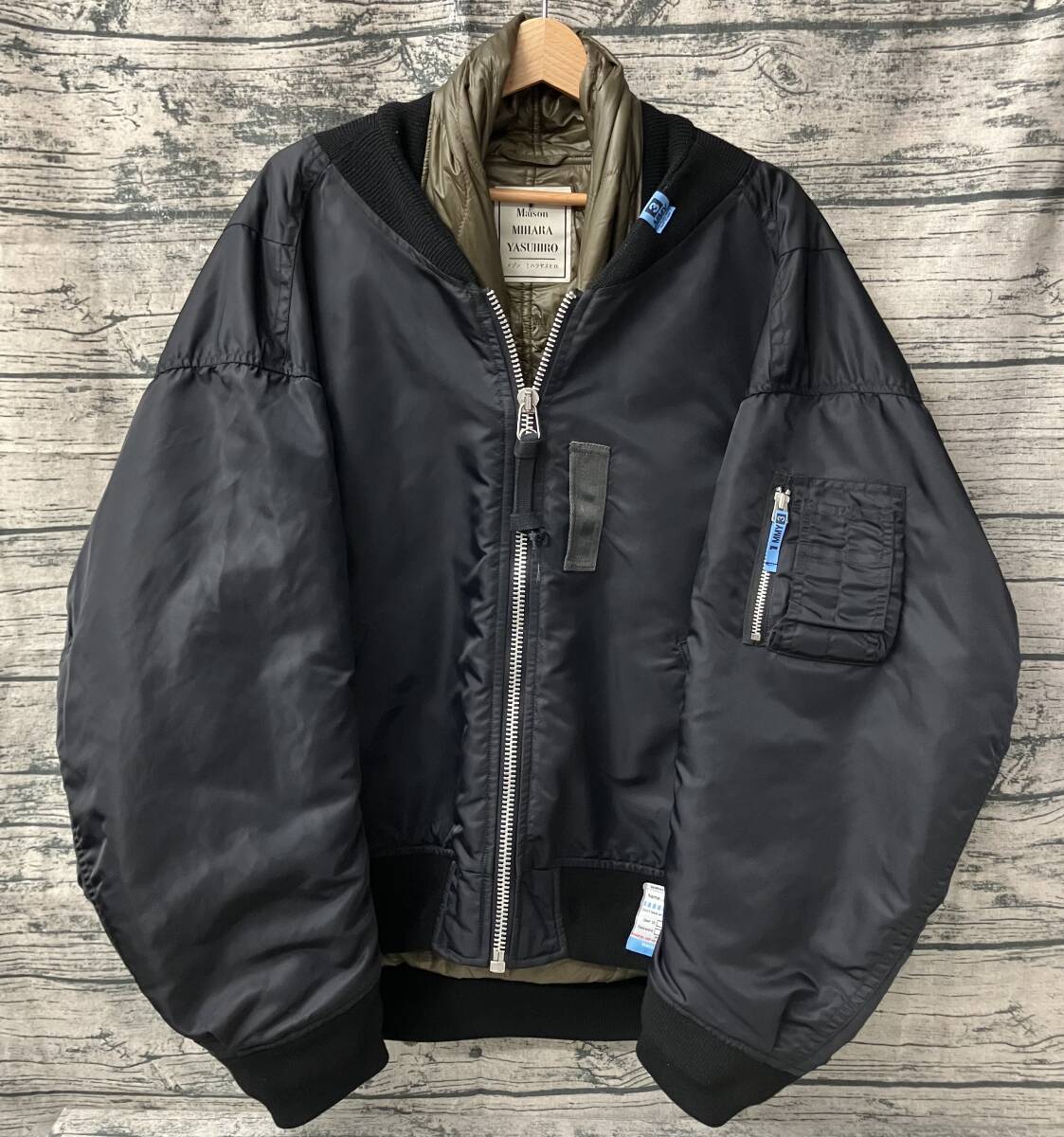 MIHARA YASUHIRO / Shawl Stole Liner MA-1 ブルゾン size:46 ブラック拍卖