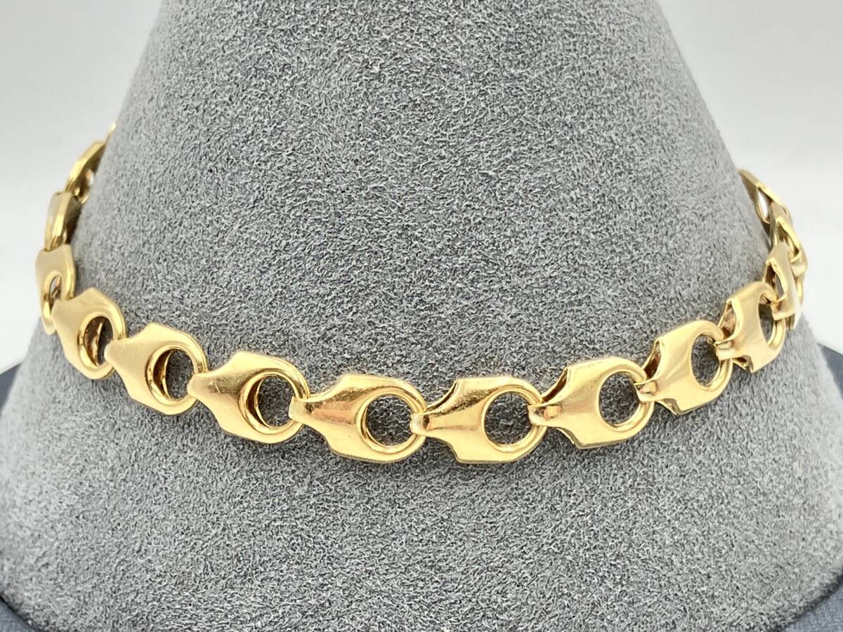 K18 イエローゴールド (総7.8g) 約19cm チェーン ブレスレット レディースアクセサリー 店舗受取可拍卖
