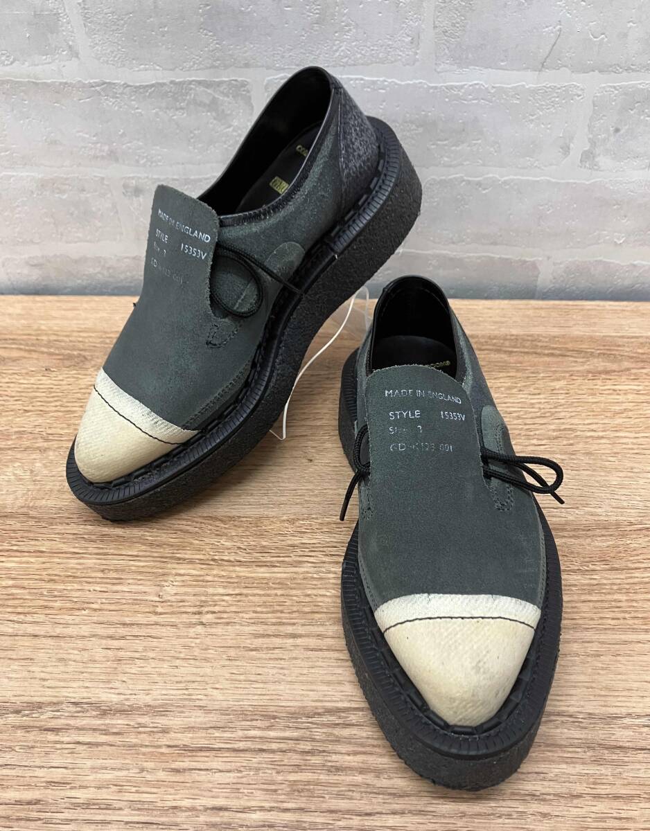 ★【COMME des GARCONS】 GEORGE COX 26cmラバーソール シューズ GRY 牛革拍卖