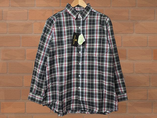 【未使用新品/紙タグ付き】SV5976-8-b23 Mサイズ SABLINA VALENTINO 先染めチェック長袖シャツ 綿100%拍卖