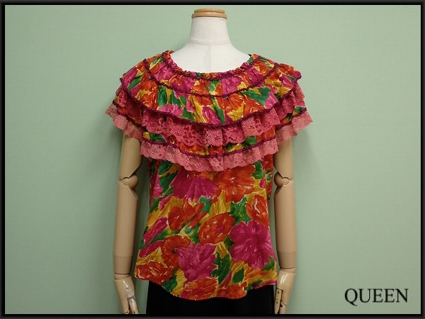 non non dorl ブラウス◆ノンノンドール/花柄/フリル/レース/レディース/@A1/25*5*5-29拍卖