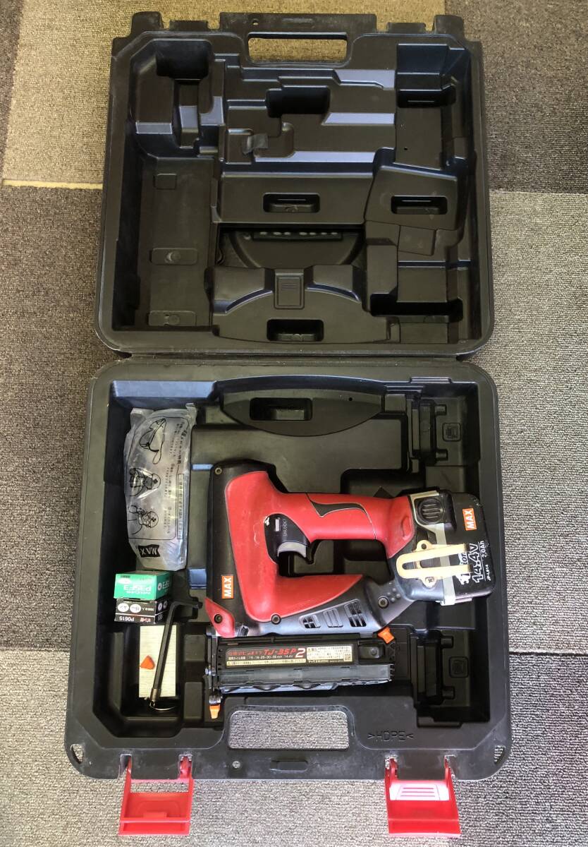 【MAX】● マックス 充電式 ピンネイラ TJ-35P2-BC/40 14.4V  ケース付き●拍卖