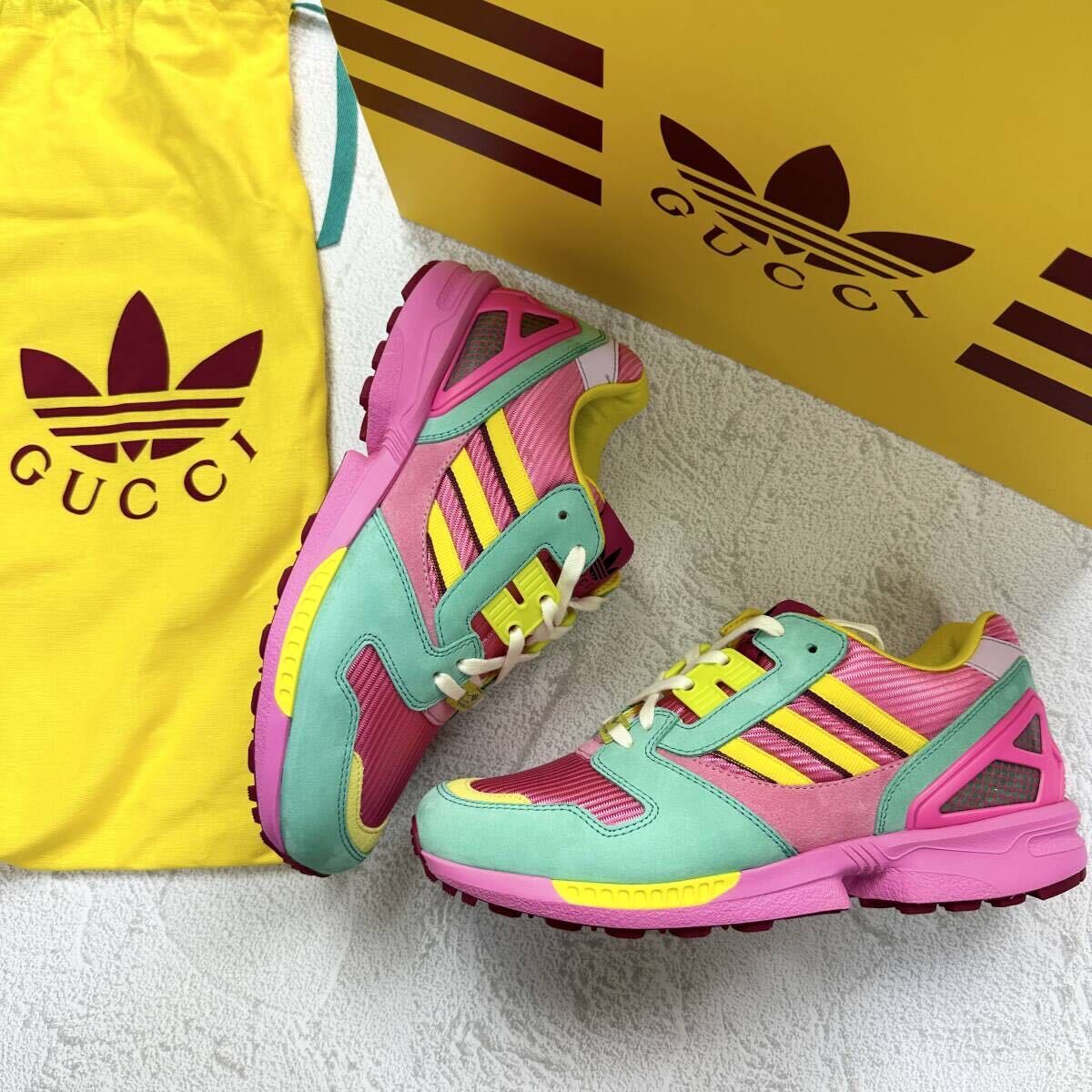 23.0cm 新品未使用 GUCCI adidas Originals ZX8000 グッチ アディダス オリジナルス スニーカー シューズ コラボ レア 完売品 正規品拍卖
