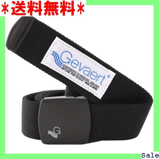 ☆人気商品 ゲバルト ブラックバックル ベルト センターライン 日 キャンバス 布ベルト 無地 Free Size ブラック 69拍卖