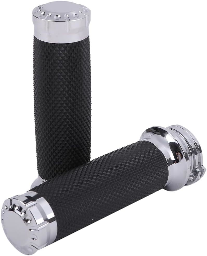 バイク ハンドル アルミ グリップ 25mm スロットル バー ハーレー ドラッグスター シャドウ ロードスター ストリート 汎用 シルバー KRB281拍卖