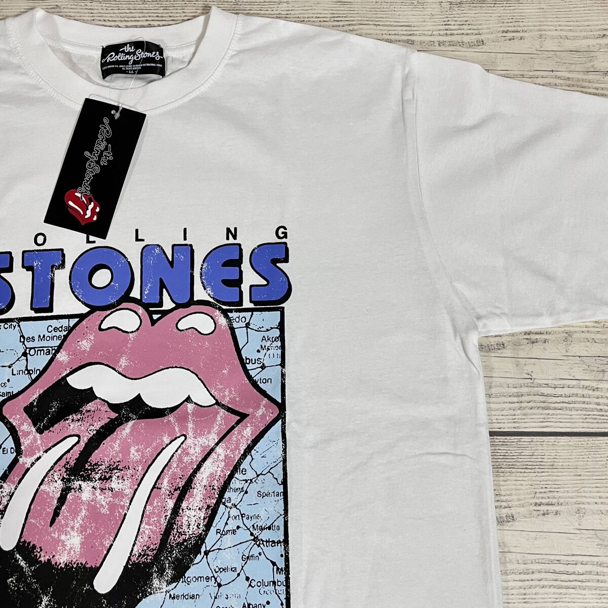 ★ The Rolling Stones (ザ・ローリング・ストーンズ) ★ Tシャツ LLサイズ 白色 ロックンロール ベロマーク ロックT (タグ付き未着用品)拍卖