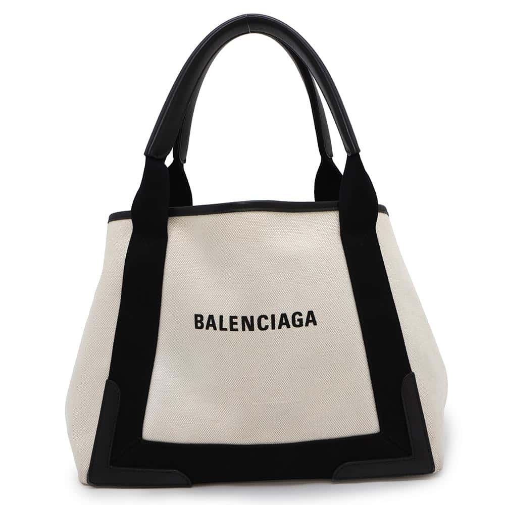 バレンシアガ トートバッグ ネイビーカバス S ポーチ付 339933 BALENCIAGA スモールサイズ 黒 【安心保証】拍卖