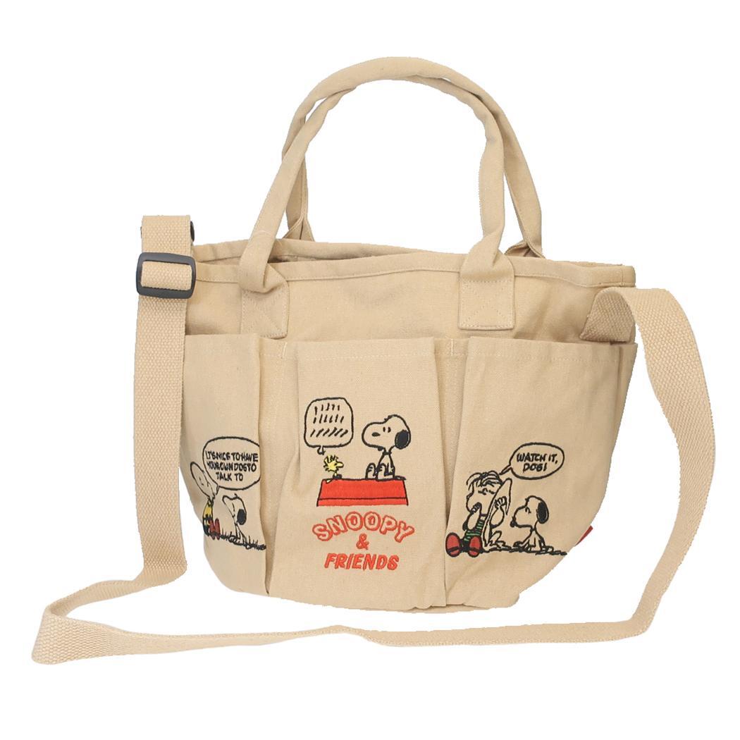 スヌーピー ショルダーバッグ IP.デリ.ポケッツ.Peanuts−0C DELIミニバッグ Beige ピーナッツ ルートート拍卖