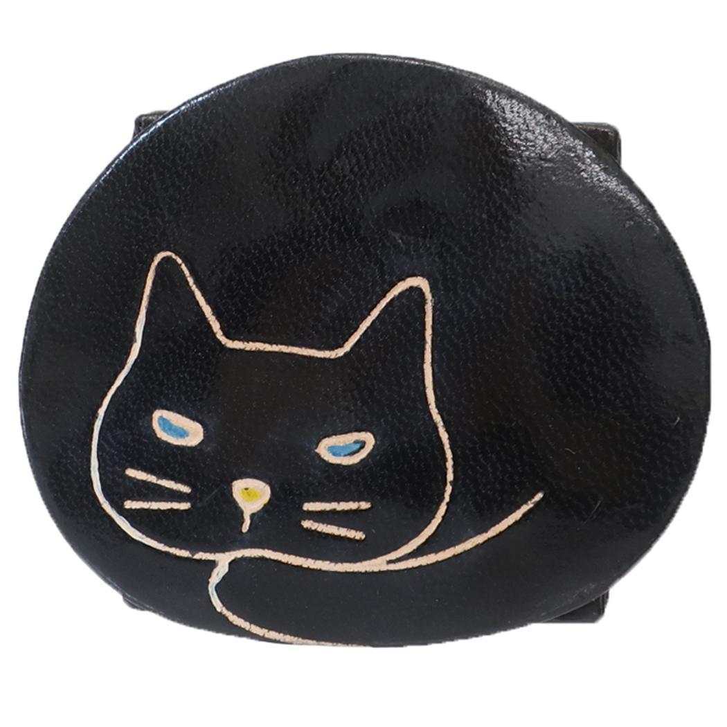 小銭入れ ヤンピーコインケース まるまるネコ クロネコ ねこ トモコーポレーション コインパース 山羊革 グッズ拍卖