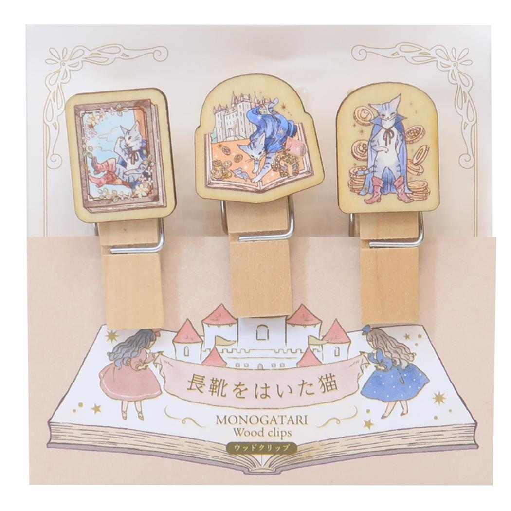 MONOGATARI クリップ 木製クリップ 長靴をはいた猫 カミオジャパン ウッドクリップ かわいい グッズ拍卖