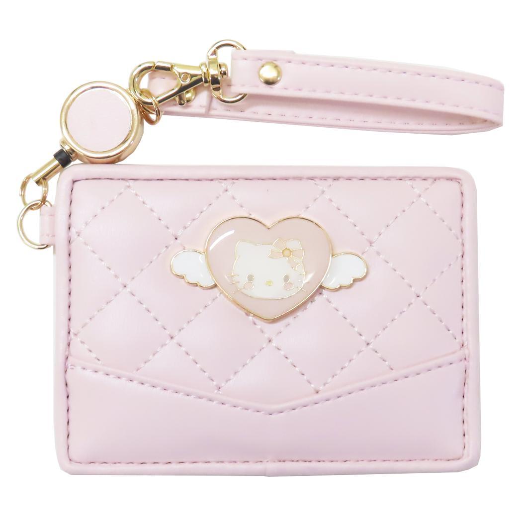 ハローキティ 定期入れ リール付き単パスケース エンジェルメタル サンリオ サンアート シングルパスケース ICカードケース キャ拍卖