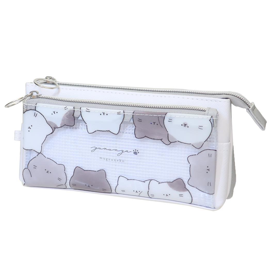 ゆるにゃー ペンポーチ サンカクマルチペンケース むぎゅねこ カミオジャパン 新学期準備文具 かわいい グッズ拍卖