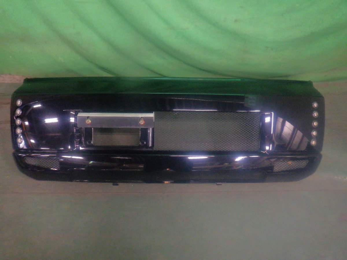 【個人宅発送不可】三菱 eKワゴン H81W 純正 フロントバンパー MR598361 デイライト10ケ付(本体加工して取付) 再塗装 ブラック系拍卖