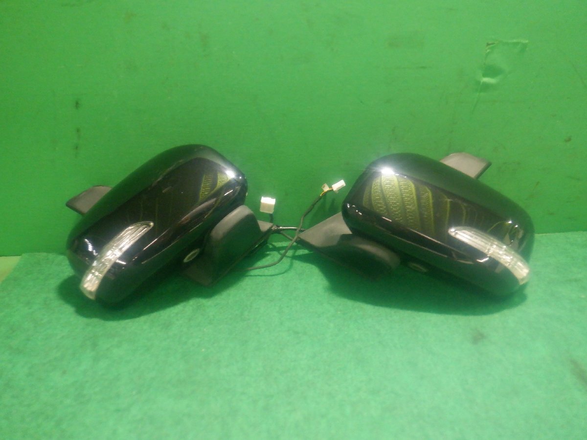 【D】ダイハツ タント L375S/L385S 純正 ドアミラーセット 電動格納 ターン付 7P4P レンズ内ウインカー連動表示あり クロ/X06拍卖