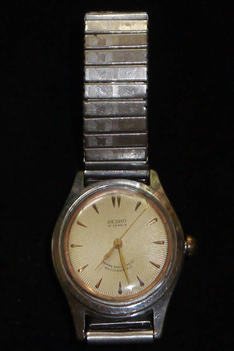 DESMO 17石 手巻き ボーイズ スイス製 アンティーク 中古 メンズ腕時計 動作品ジャンク 現状渡し F-14拍卖