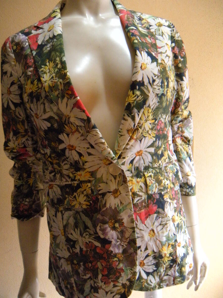 ダブルスタンダードクロージング DOUBLE STANDARD CLOTHING イタリア生地 STUDIO ELLE レディース 38 ジャケット ブルゾン 総柄 タ3017拍卖