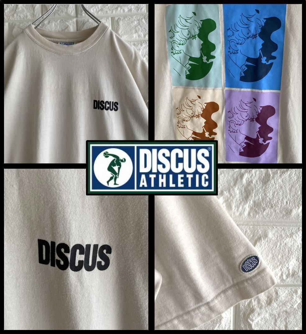 DISCUS ディスカス デザインプリント Tシャツ クリーム色 4041拍卖