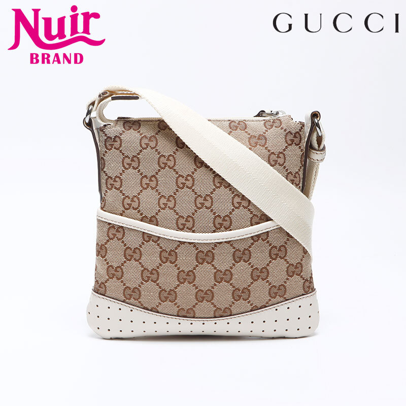 グッチ GUCCI ショルダーバッグ GGキャンバス 斜め掛け ベージュ拍卖
