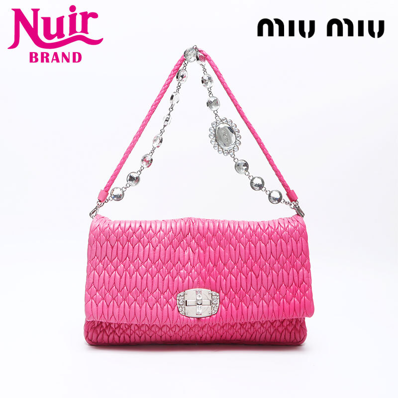 ミュウ ミュウ Miu Miu ショルダーバッグ マテラッセ クリスタル ピンク拍卖