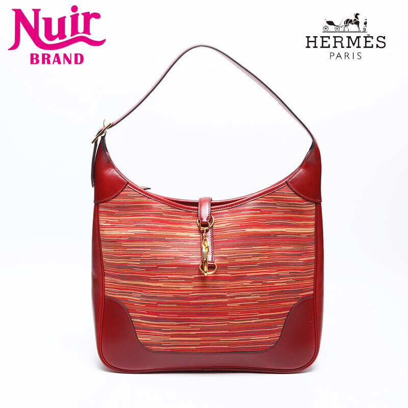 エルメス HERMES ショルダーバッグ トリム 35 ??C 刻印 2000年製 ヴィヴラート ボックスカーフ ルージュアッシュ ブラウン拍卖