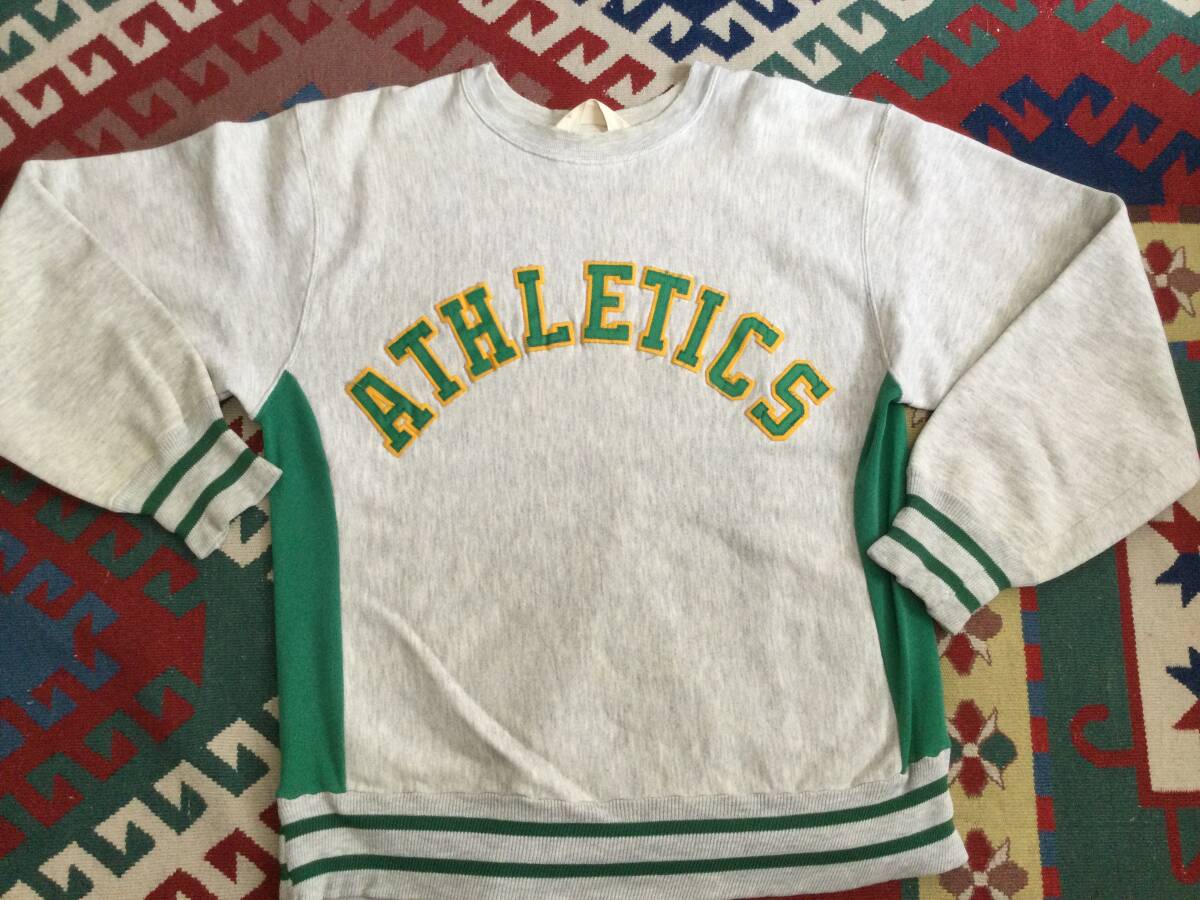 ビンテージ スウェット リバースウィーブ 珍柄 クレイジーパターン L アスレチックス ATHLETICS vintage 拍卖