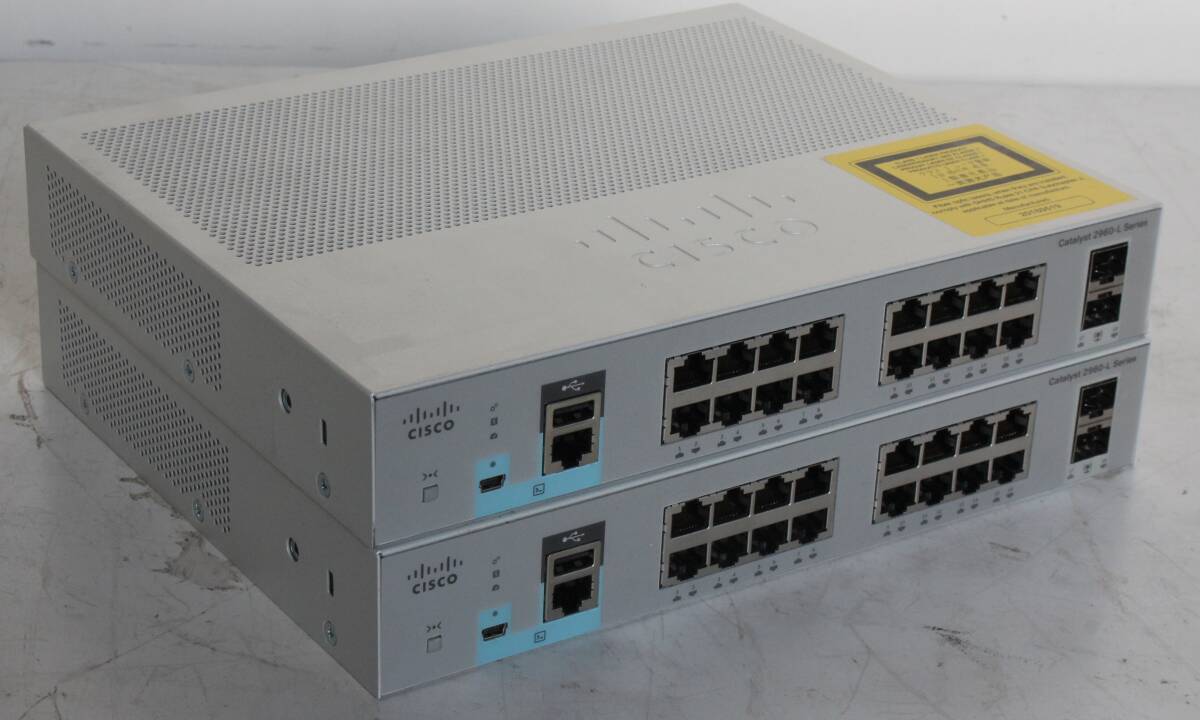 ★CISCO Catalyst 2960-L Series WS-C2960L-16TS-LL V02 スイッチングハブ 【通電OK】(2台セット)★拍卖