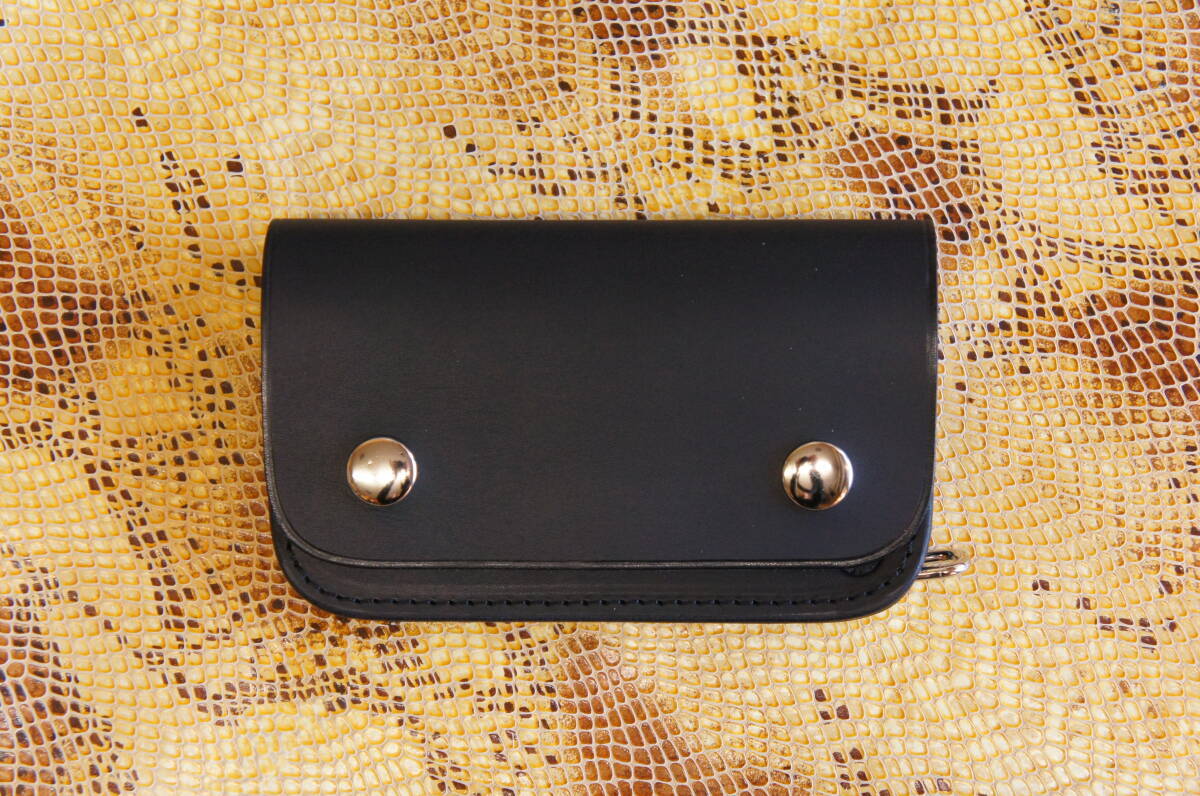 BURNY 牛ヌメ革製 ミニトラッカーウォレット MTW1B 黒 ブラック 本革 バイカーウォレット レザー 財布 ウォレット ライダー拍卖