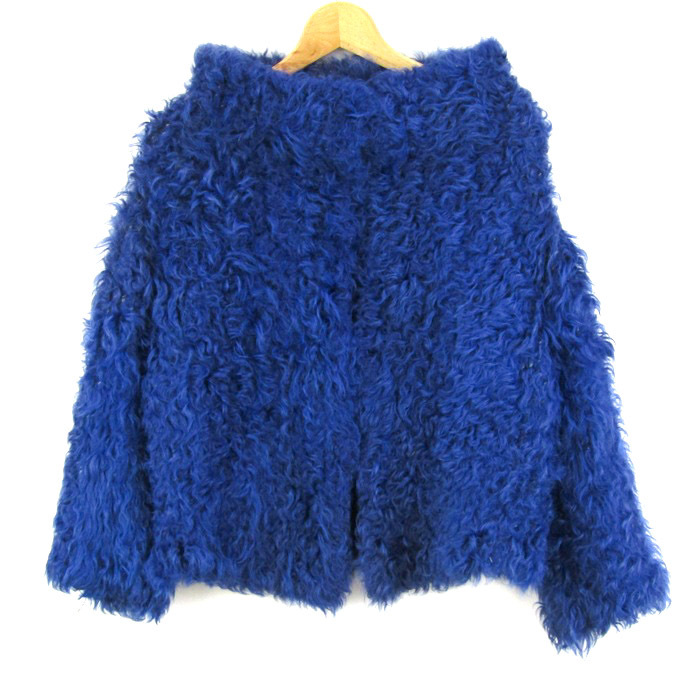 ダブルスタンダードクロージング ジャケット アウター カルガンラムファー レディース フリーサイズ 青 DOUBLE STANDARD CLOTHING拍卖