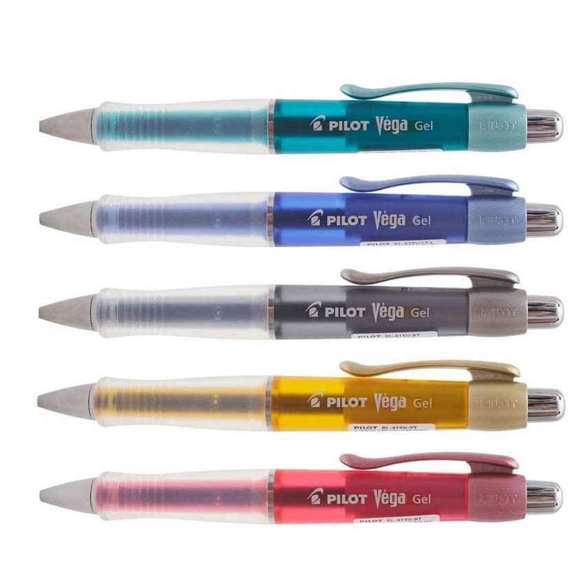 【日本未発売品 稀少】パイロット Pilot Vega ベガ ゲルインクボールペン 黒 0.7mm 細字 5色セット 新品■Gel Ballpoint Pen拍卖