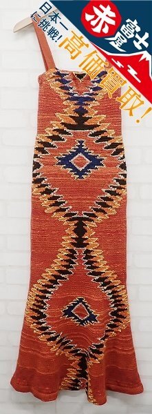 4P0324/ラルフローレン カシミヤ混ネイティブ柄ニットワンピース RALPH LAUREN レディース拍卖