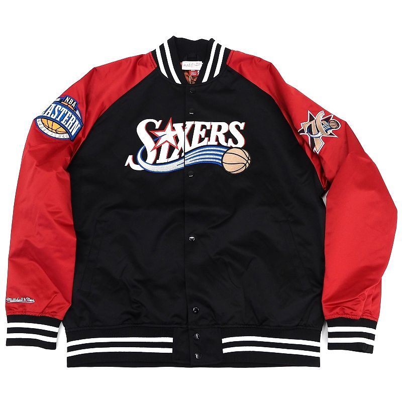 D06193 未使用品 Mitchell & Ness NBA N&N LIGHTWEIGHT SATIN JACKET アレンアイバーソン ジャケット【サイズ:XL】フィラデルフィア 76ers拍卖