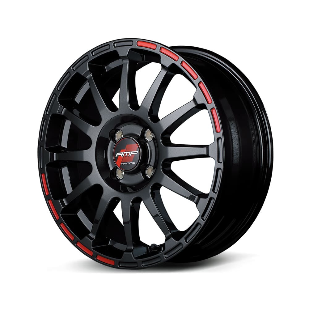 MID RACING GR12 ホイール 16インチ 4H100 6J+43 4本 クリスタルブラック/ストロボレッド マルカ拍卖