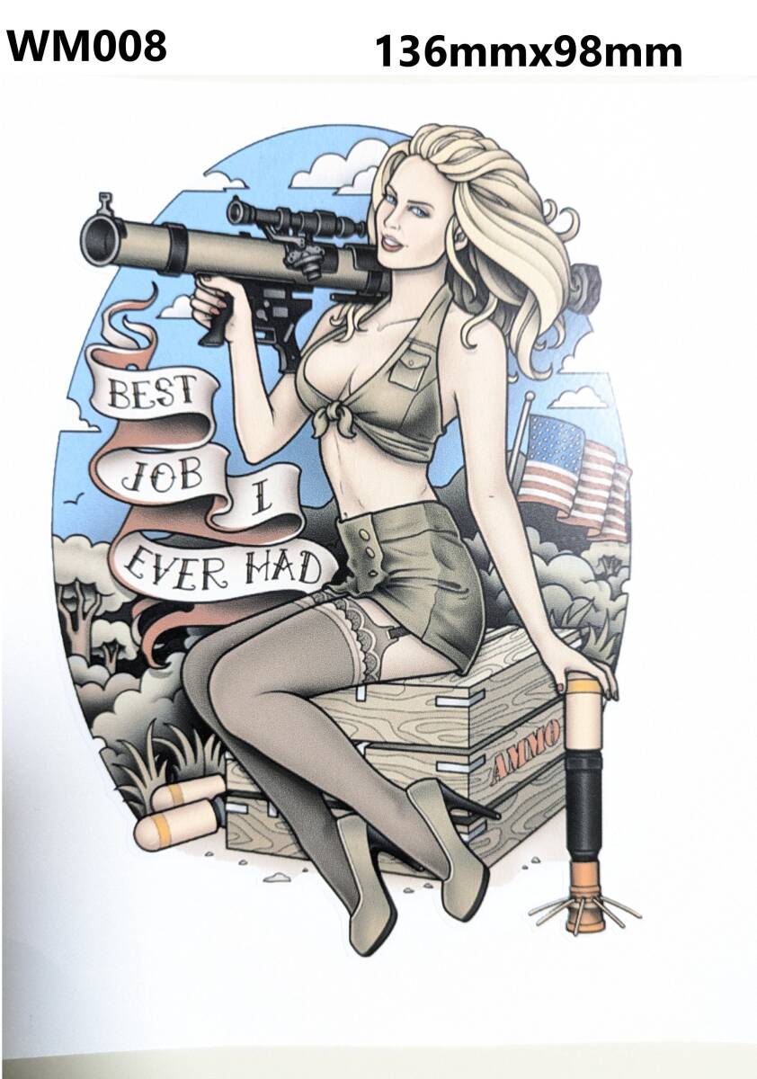 WM08-07 レトロ 爆弾 ボンバー USA ミリタリーガールステッカー セクシーステッカーミリタリー 軍 アーミー シール デカール拍卖