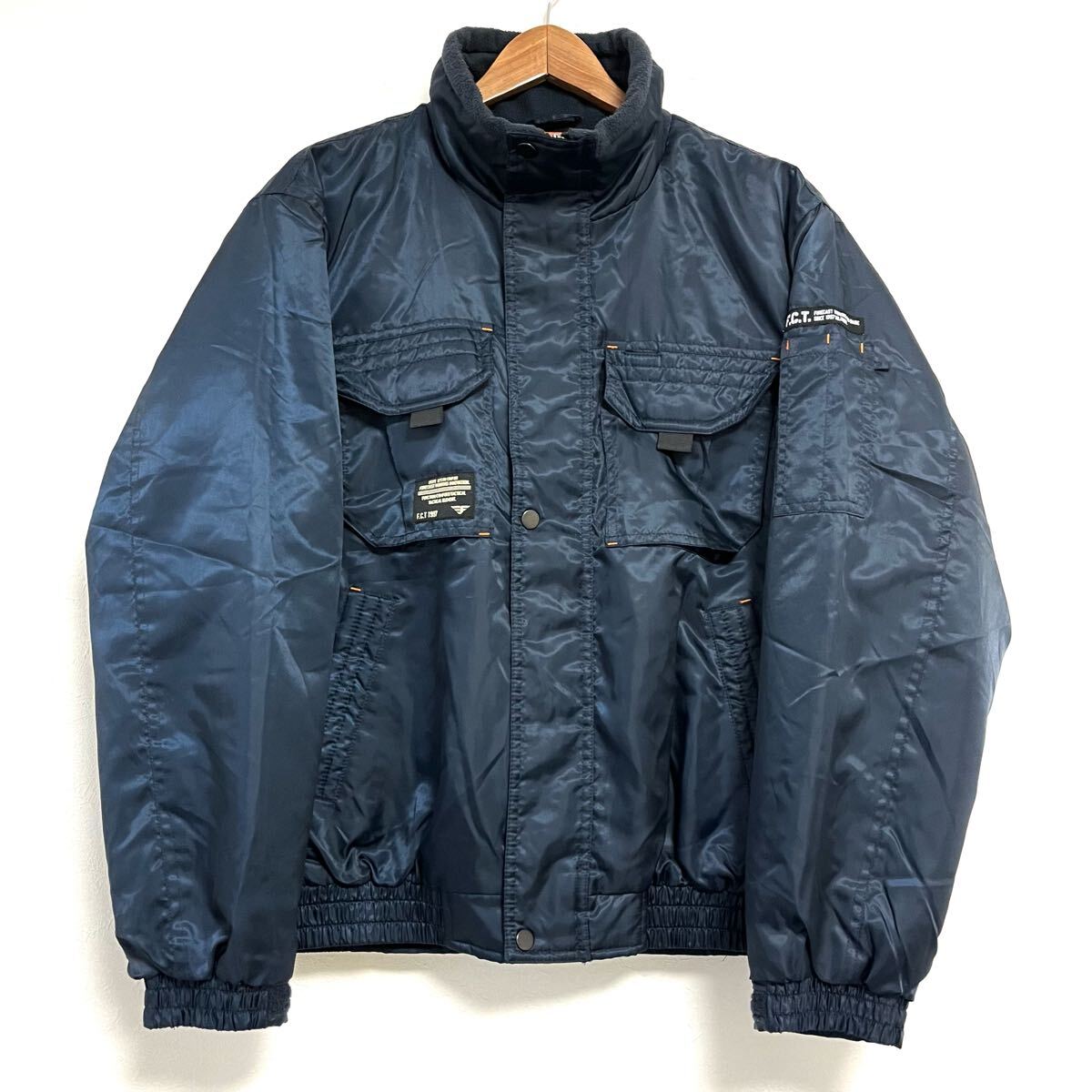 アウトドアにも◎【FORECAST】フォーキャスト ブルゾン ジャケット ジャンパー 中綿 防寒 ミリタリー ワーク 作業 ネイビー M/Y30921mm拍卖