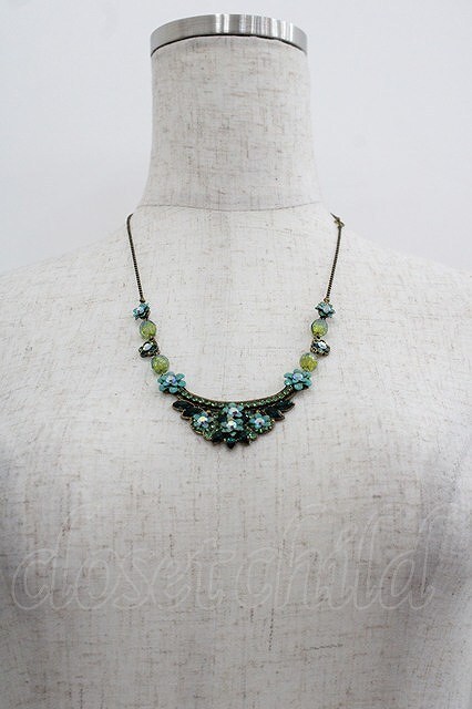 Michal Negrin / フラワーストーン&ビーズモチーフネックレス グリーンXAGD I-25-05-11-047-LO-AC-HD-ZI拍卖
