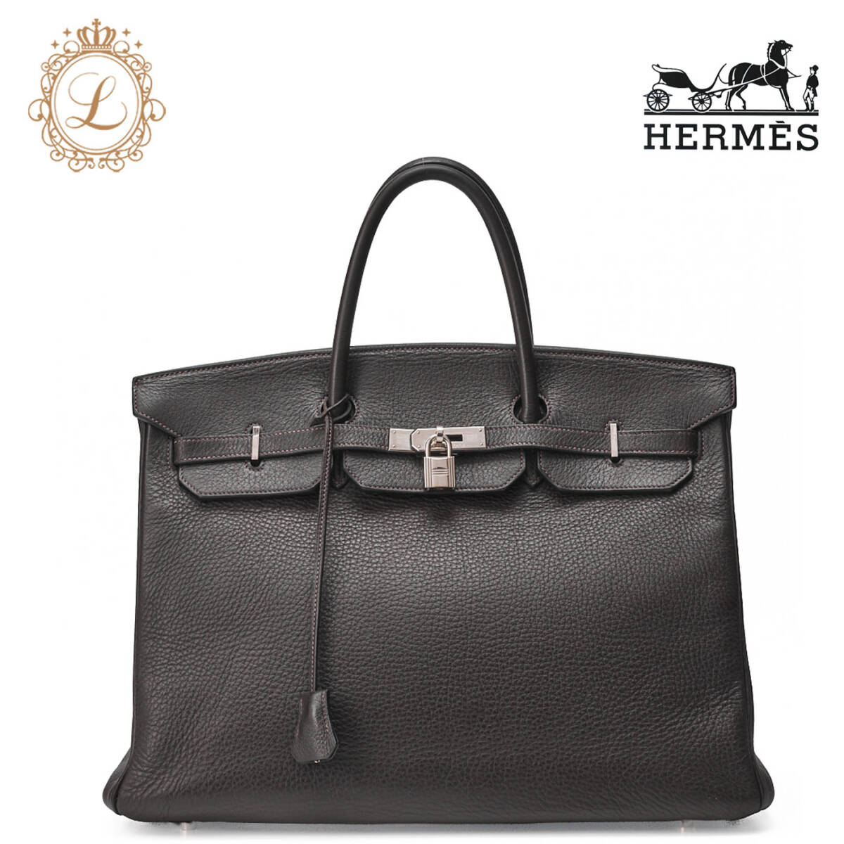 HERMES エルメス バーキン40 ハンドバッグ トリヨンクレマンス  ブラウン  brown(シルバー金具)レディースバッグ ブランド【中古】【拍卖