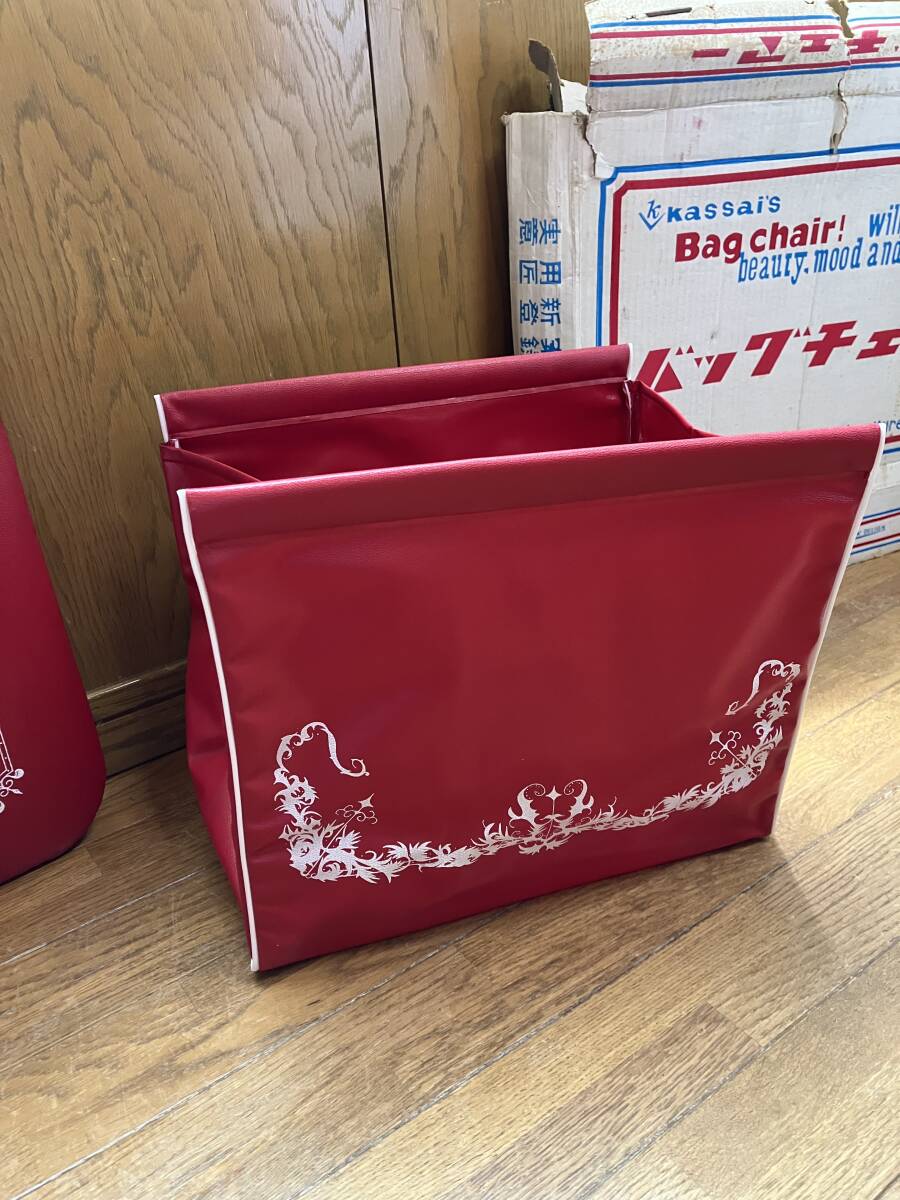 昭和レトロバッグチェアー 長期保管未使用 葛西(株)kasai 踏み台 小物入れ 組み立図有り拍卖
