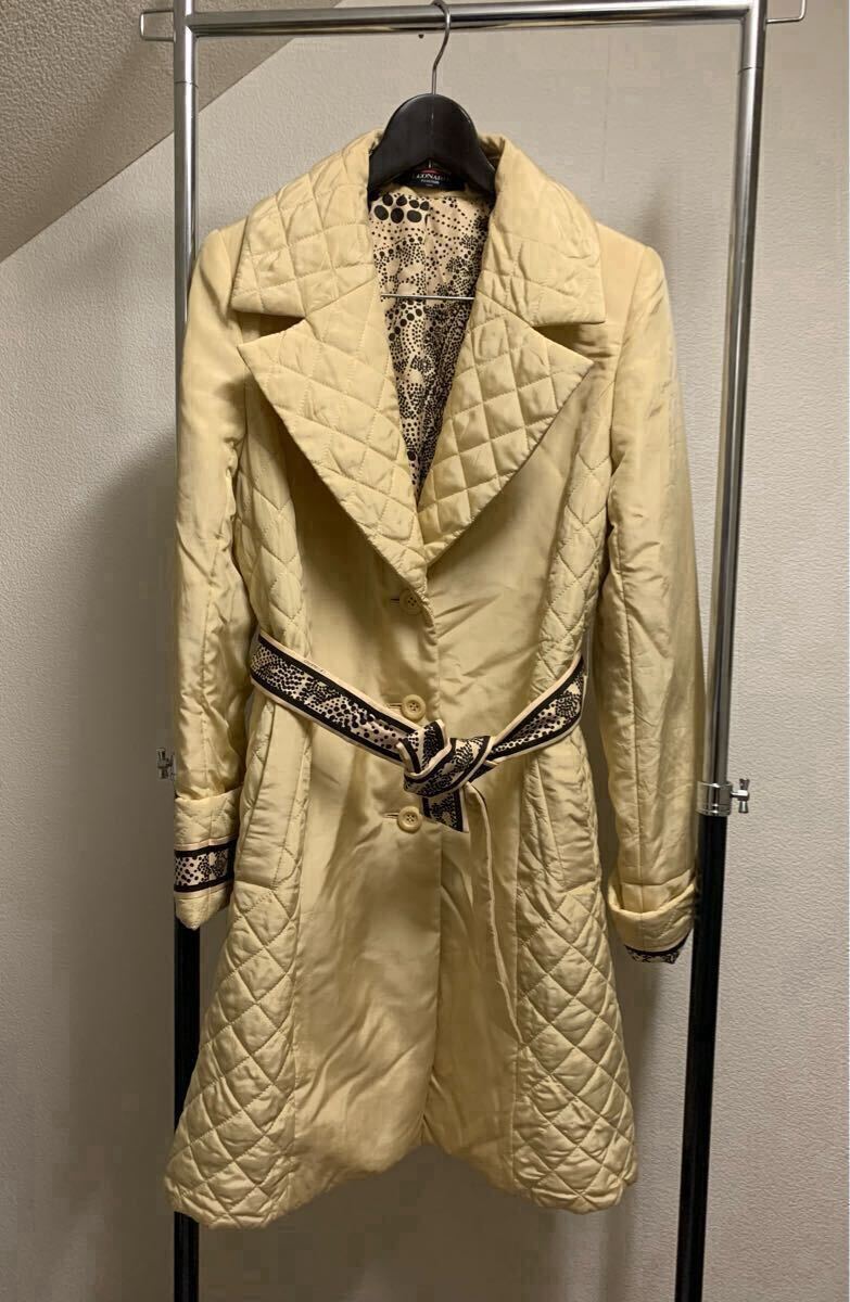 【LEONARD レオナール】 美品 着用少なめ 日本製 中綿コート シルク100% スプリングコート M 9AR ベージュ系 ペイズリー拍卖